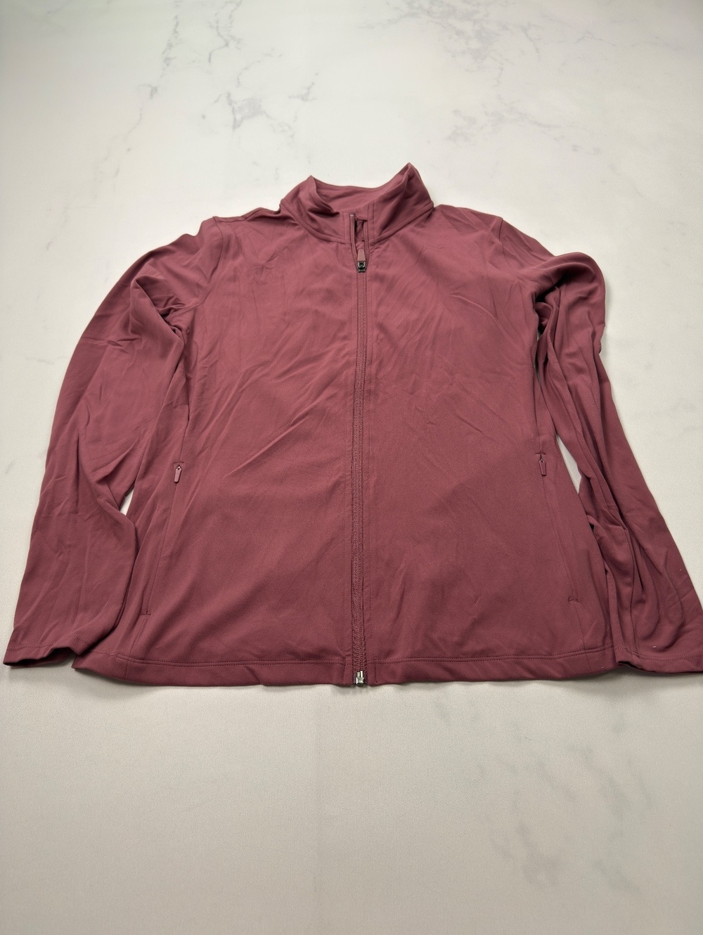 Old Navy Zip Up Jacket Burgundy 2010s Minimalist - Womens M
